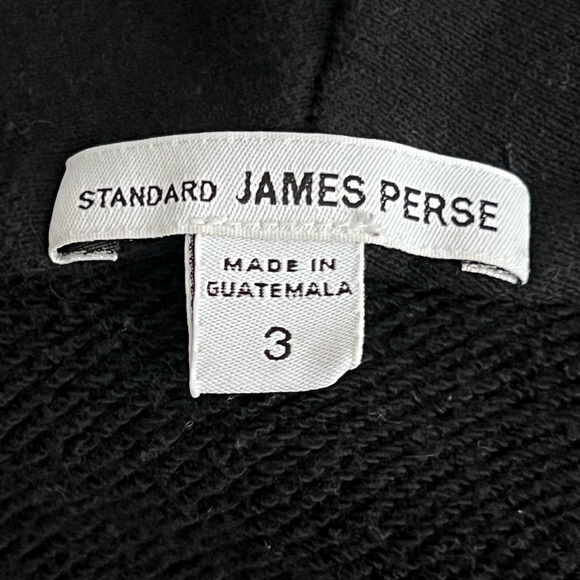 James Perse Shawl Collar Open Front Circle Sweater Sweatshirt Black French Terry - Picture 5 of 7